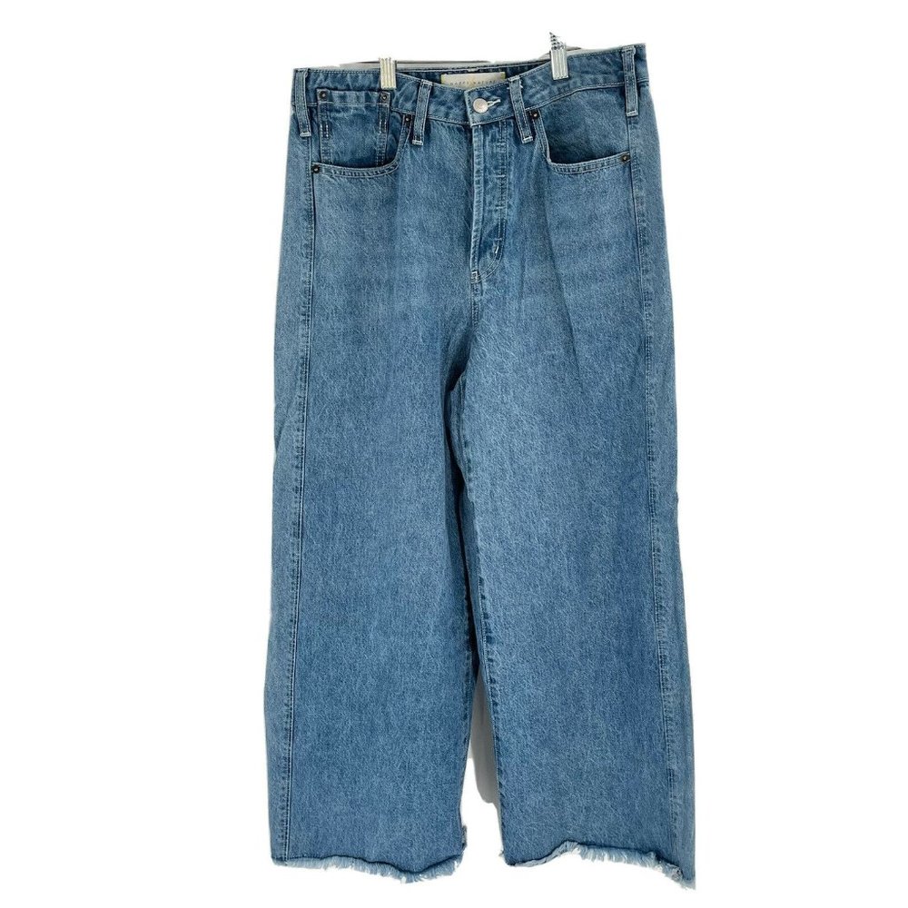 Happy X Nature Anthropologie High Rise Crop Wide Leg Jeans Sz 30